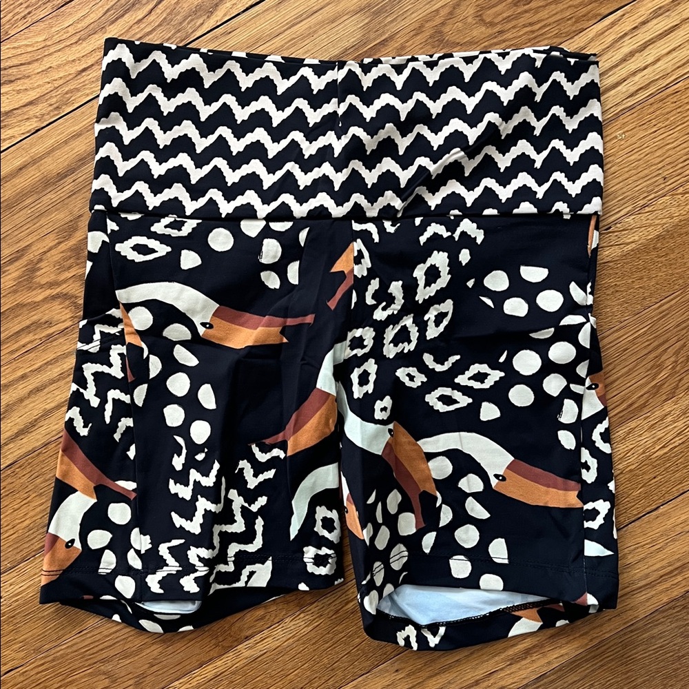 Farm Rio Tucanissimo Shorts Large Black White Toucan Bird High Rise Stretch M